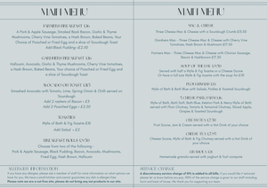 Menu – Bath Soft Cheese